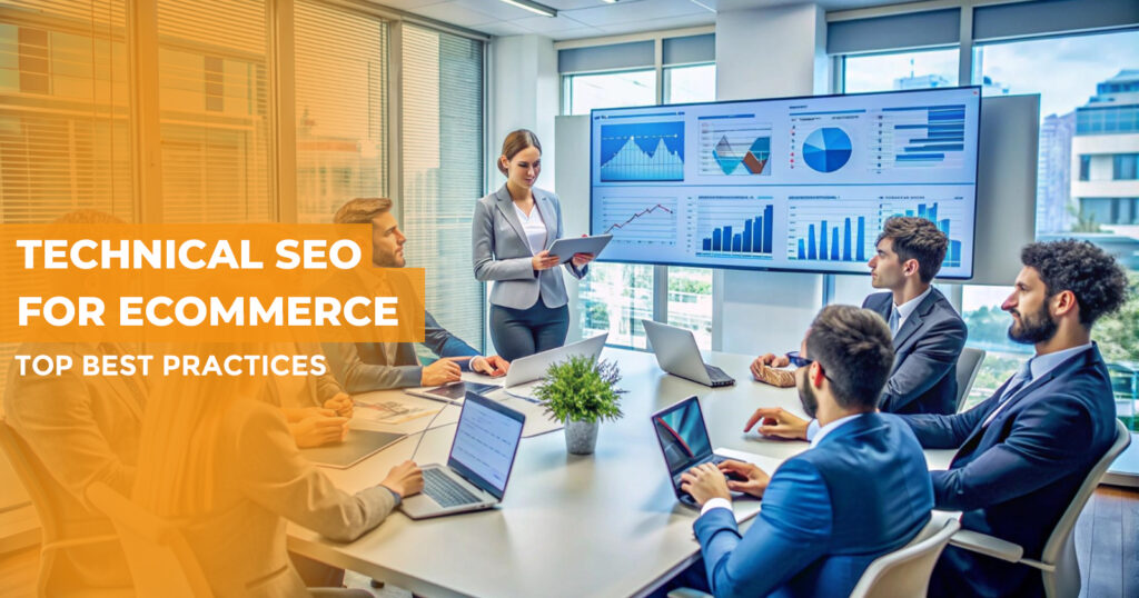 Infographic showcasing top technical SEO best practices for eCommerce websites to enhance visibility and performance.