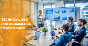 Infographic showcasing top technical SEO best practices for eCommerce websites to enhance visibility and performance.